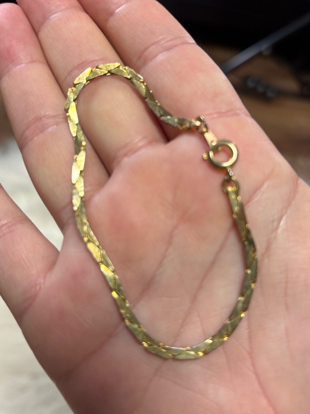 Gold Tone Textured Women's Bracelet